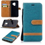 Samsung Galaxy S9 Capa de tecido e efeito pele com alça Samsung Galaxy S9 Capa de tecido e efeito pele com alça