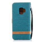 Samsung Galaxy S9 Capa de tecido e efeito pele com alça Samsung Galaxy S9 Capa de tecido e efeito pele com alça