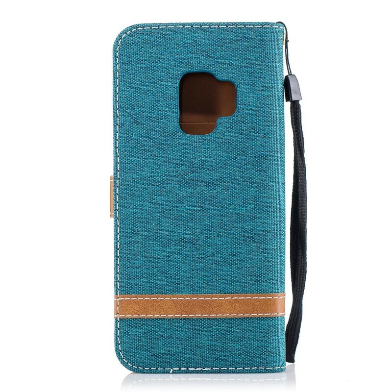 Samsung Galaxy S9 Capa de tecido e efeito pele com alça Samsung Galaxy S9 Capa de tecido e efeito pele com alça