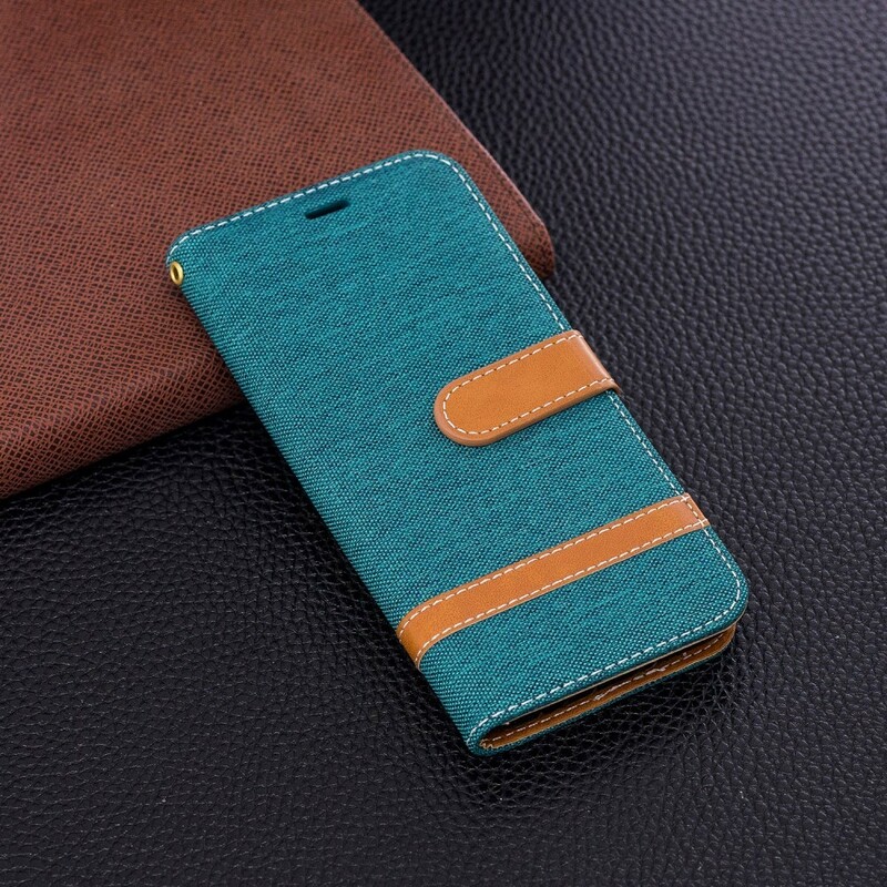 Samsung Galaxy S9 Capa de tecido e efeito pele com alça Samsung Galaxy S9 Capa de tecido e efeito pele com alça