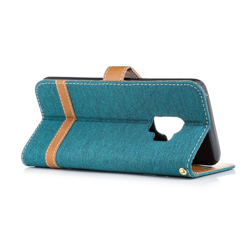 Samsung Galaxy S9 Capa de tecido e efeito pele com alça Samsung Galaxy S9 Capa de tecido e efeito pele com alça