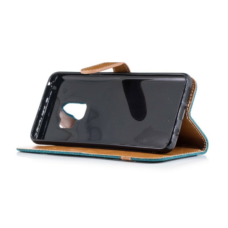 Samsung Galaxy S9 Capa de tecido e efeito pele com alça Samsung Galaxy S9 Capa de tecido e efeito pele com alça