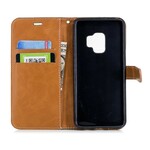Samsung Galaxy S9 Capa de tecido e efeito pele com alça Samsung Galaxy S9 Capa de tecido e efeito pele com alça
