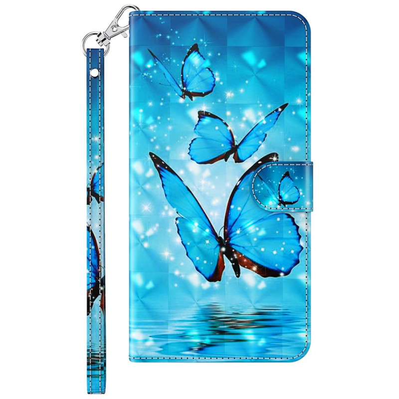 Capa para Samsung Galaxy S24 Plus 5G Azul com Borboletas