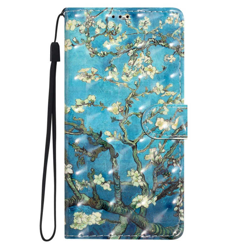 Capa para Samsung Galaxy A25 5G Flores de damasco com alça