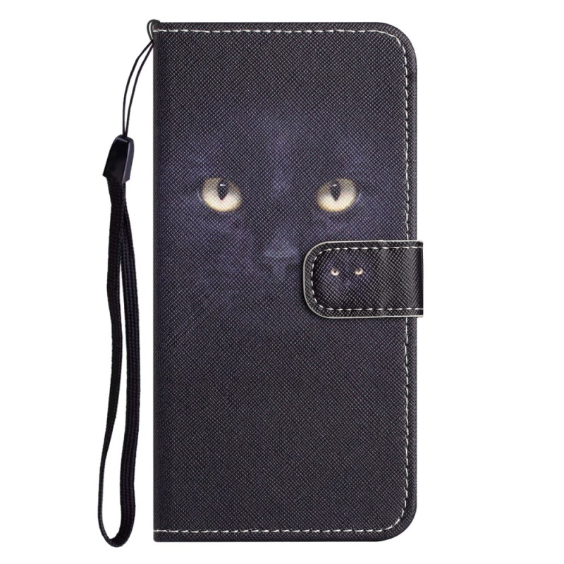 Capa para Samsung Galaxy A25 5G preta com alça de olho de gato