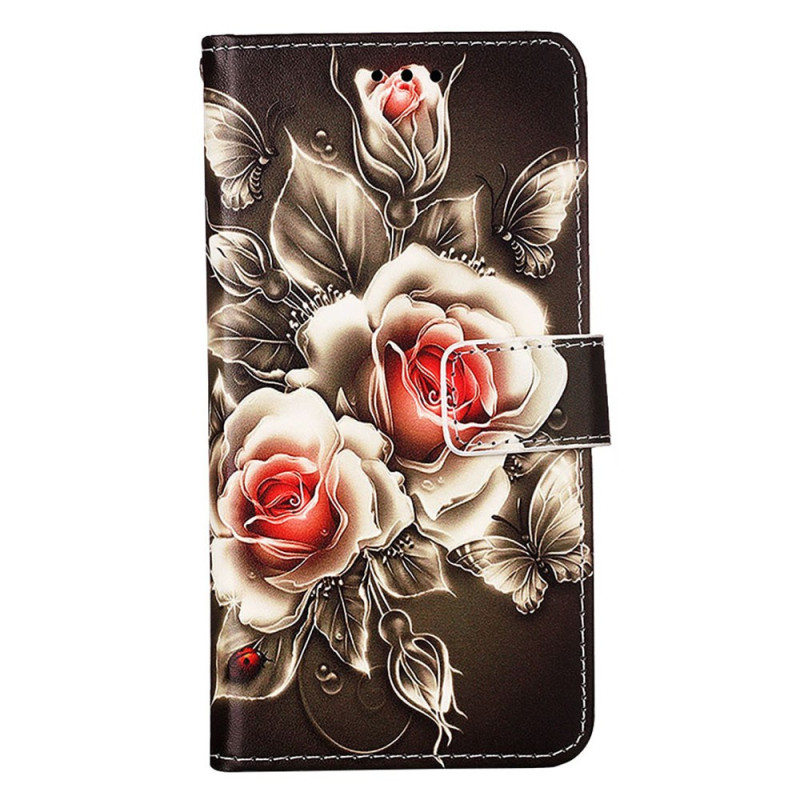 Capa Samsung Galaxy A25 5G / A24 4G Rosa Barroco com cordão de segurança