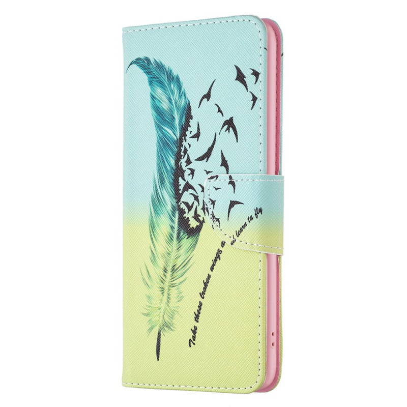 Capa para Samsung Galaxy A25 5G Penas e pássaros