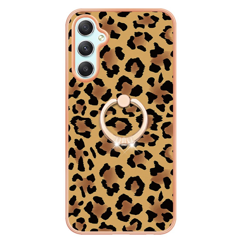 Capa para Samsung Galaxy A25 5G com suporte de anel com impressão de leopardo