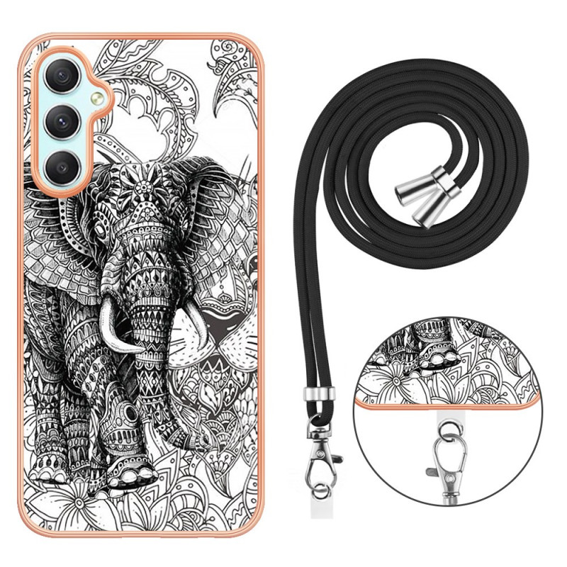 Capa com cordão para Samsung Galaxy A25 5G Totem Elefante