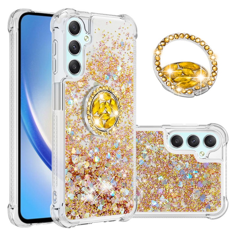 Samsung Galaxy A25 5G Glitter & Ring Case-Suporte rotativo