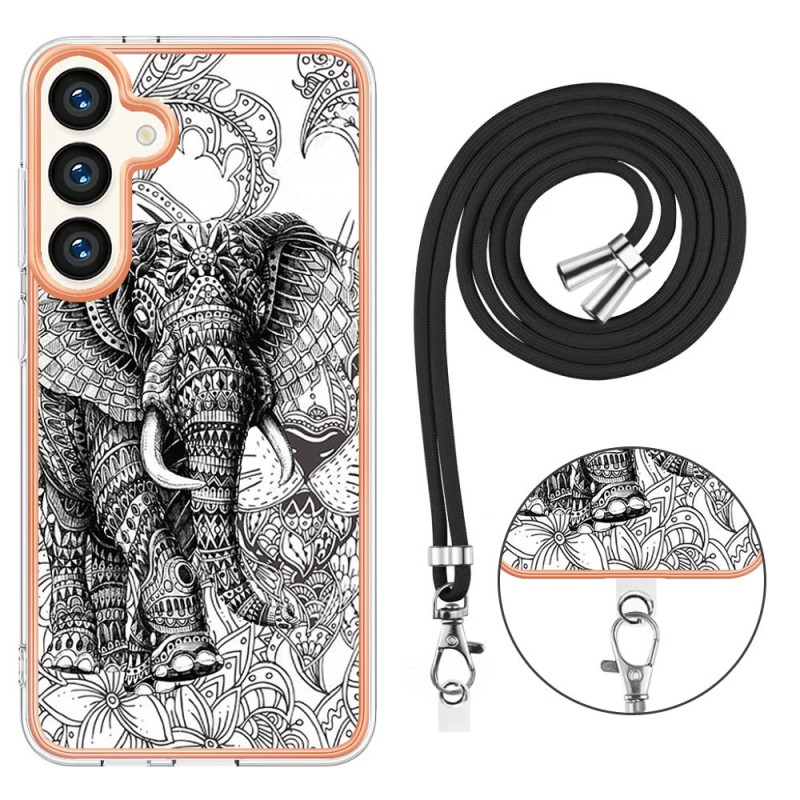 Capa com cordão para Samsung Galaxy S24 Plus 5G Totem Elefante