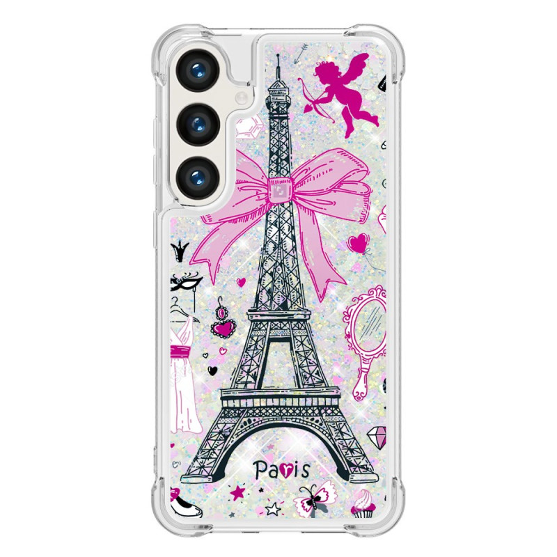 Capa para Samsung Galaxy S24 Plus 5G Liquid Glitter Torre Eiffel