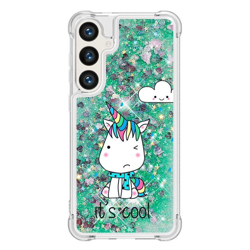 Capa para Samsung Galaxy S24 Plus 5G Liquid Glitter Small Unicorn