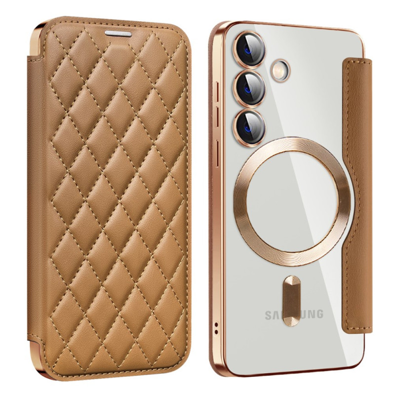 Capa Flip Cover Samsung Galaxy S24 Plus 5G acolchoada compatível com MagSafe