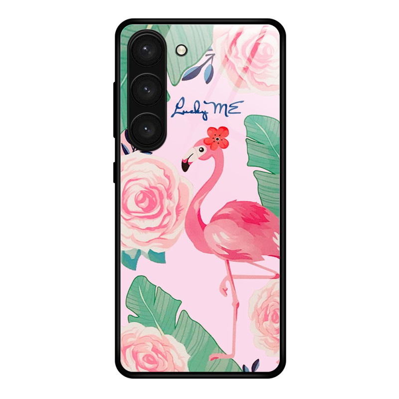 Capa de vidro temperado para Samsung Galaxy S24 Plus 5G Rosa Flamingo