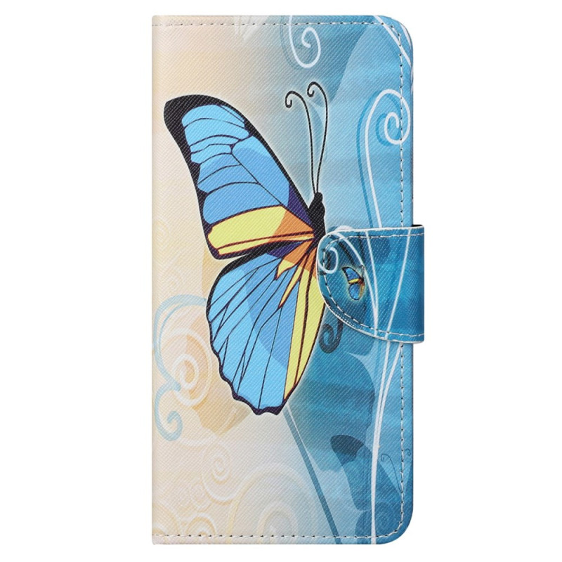 Capa Butterfly Amarelo e Azul para Samsung Galaxy S24 Ultra 5G