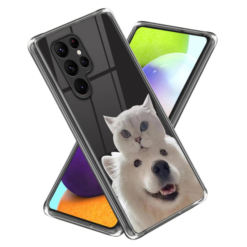 Capa para Samsung Galaxy S24 Ultra 5G Gato e Cão