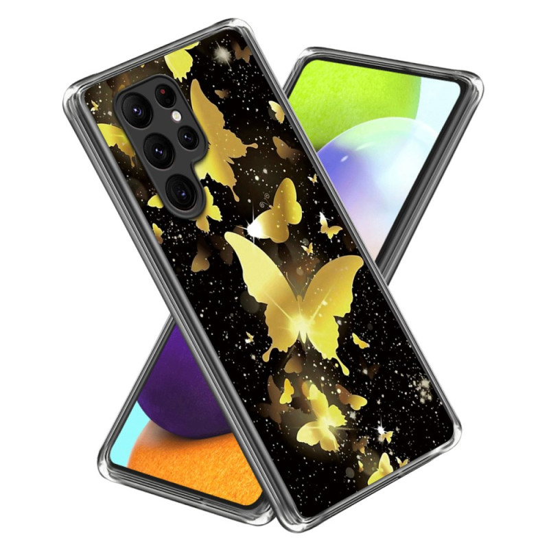 Capa para Samsung Galaxy S24 Ultra 5G Gold Butterflies