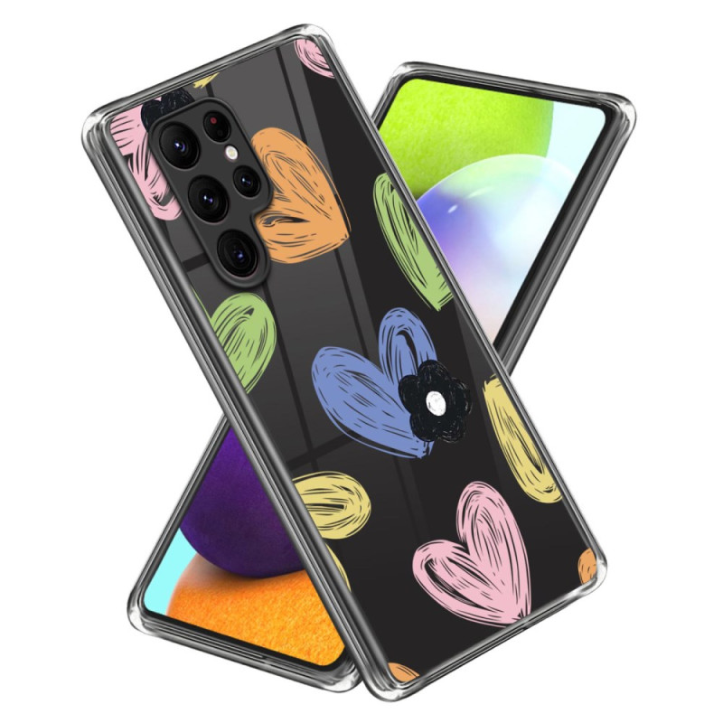 Capa Samsung Galaxy S24 Ultra 5G Corações coloridos