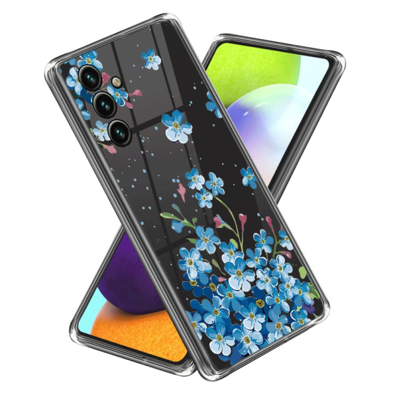 Capa Flores Azul Samsung Galaxy A25 5G