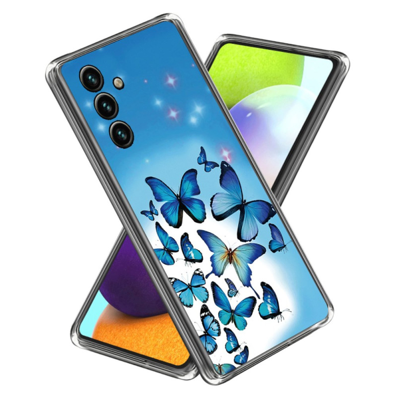Capa para Samsung Galaxy A25 5G Azul Borboletas em Voo