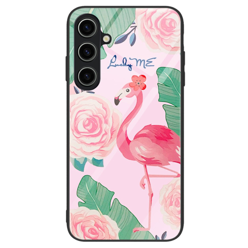 Capa de vidro temperado para Samsung Galaxy A25 5G Rosa Flamingo