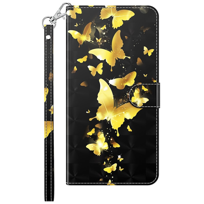 Capa para Samsung Galaxy A05s Gold Butterfly Strap