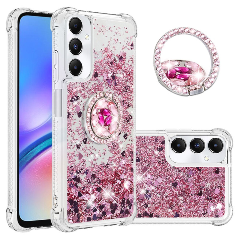 Capa brilhante para Samsung Galaxy A05s com anel de suporte