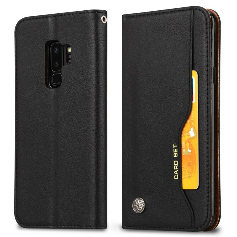 Samsung Galaxy S9 Plus Capa de cartão com tampa flip de couro