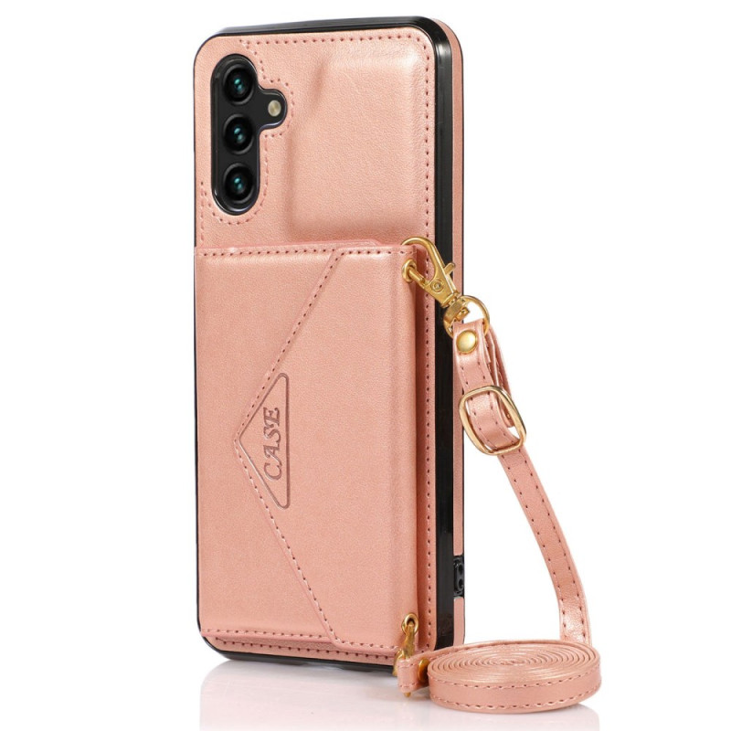 Capa para Samsung Galaxy A05s Suporte para cartão, suporte e alça de ombro