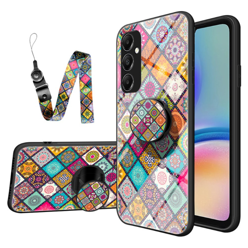 Capa para Samsung Galaxy A05s Suporte e correia em patchwork