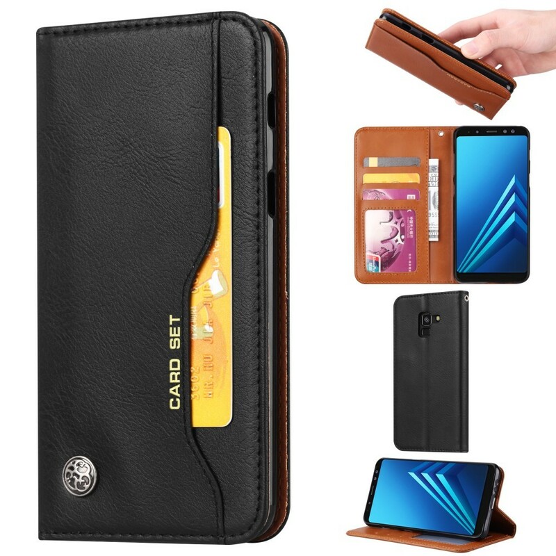 Capa Flip Cover Samsung Galaxy A8 Capa de cartão de couro