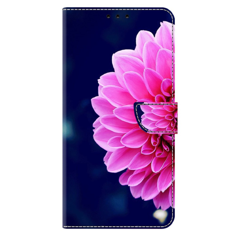 Capa Xiaomi 14 Pro Flor cor-de-rosa sobre fundo azul