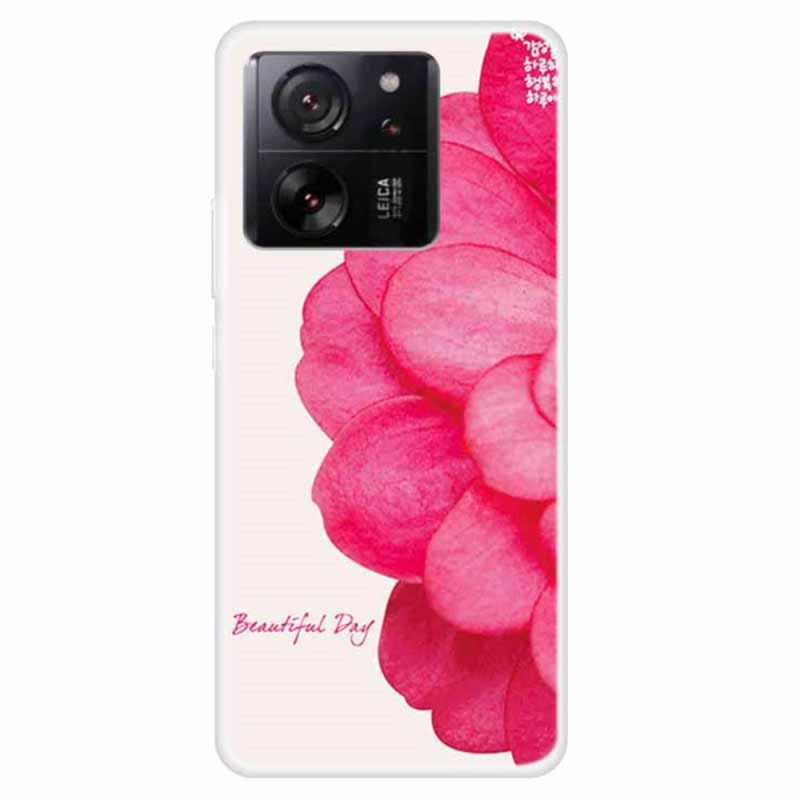 Capa de flores cor-de-rosa para Xiaomi 13T / 13T Pro