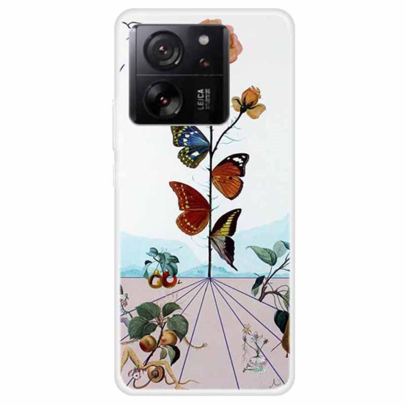 Capa borboleta e flor para Xiaomi 13T / 13T Pro