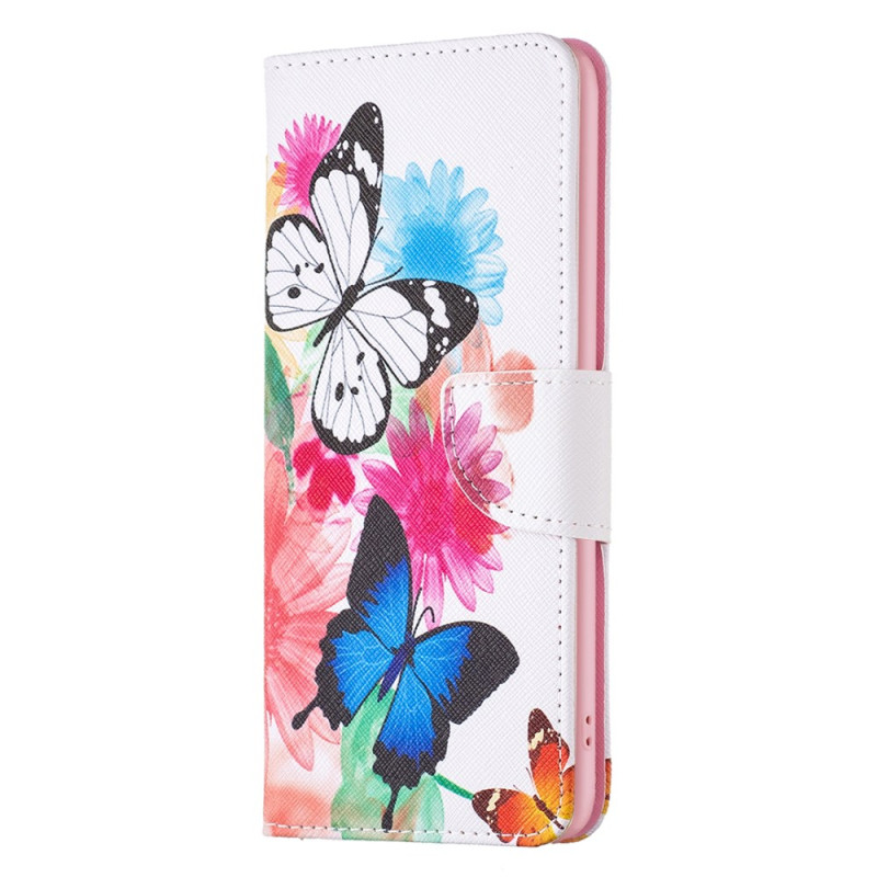 Capa de borboletas em aguarela para Xiaomi Redmi Note 13 4G