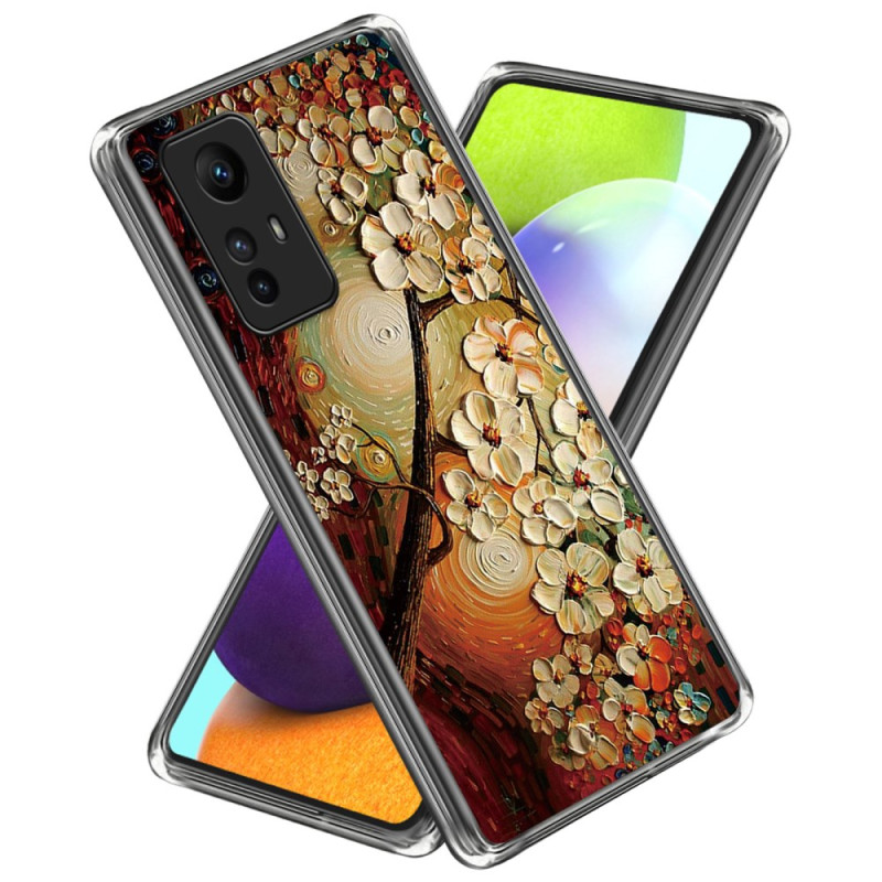 Capa para Xiaomi Redmi Note 12S Flores castanhas