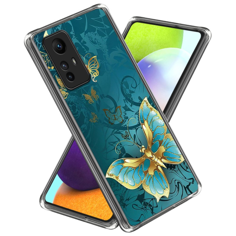 Capa borboleta dourada para Xiaomi Redmi Note 12S