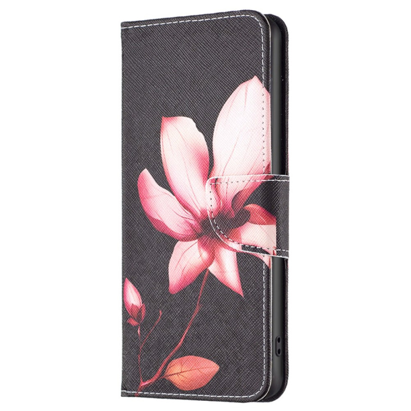 Capa para Xiaomi Redmi Note 12S Flor cor-de-rosa sobre fundo preto