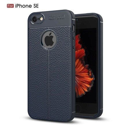 iPhone SE/5/5S Capa de couro Litchi Linha Dupla