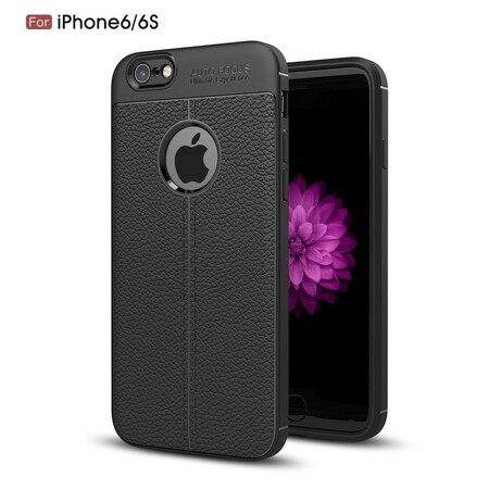 iPhone 6/6S Capa de couro Litchi Linha Dupla