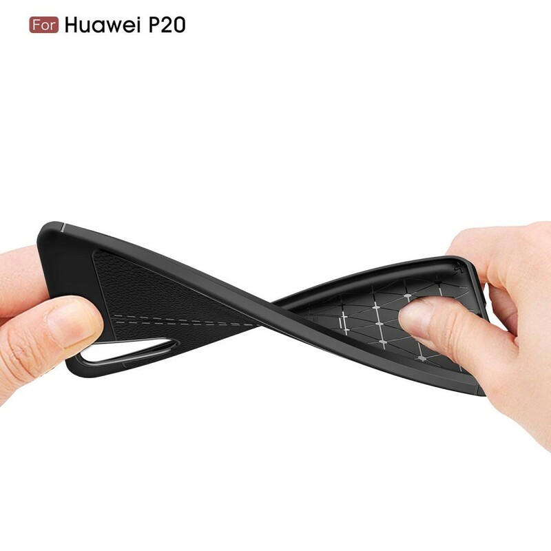 Capa de couro Huawei P20 Litchi Linha dupla