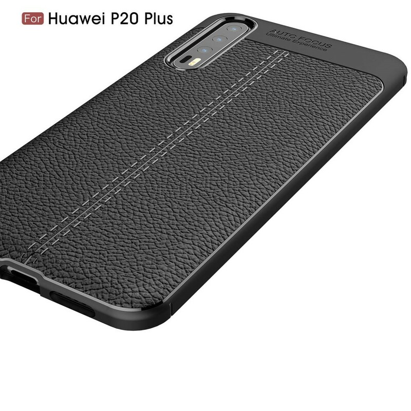 Capa de couro Huawei P20 Pro Litchi Linha dupla