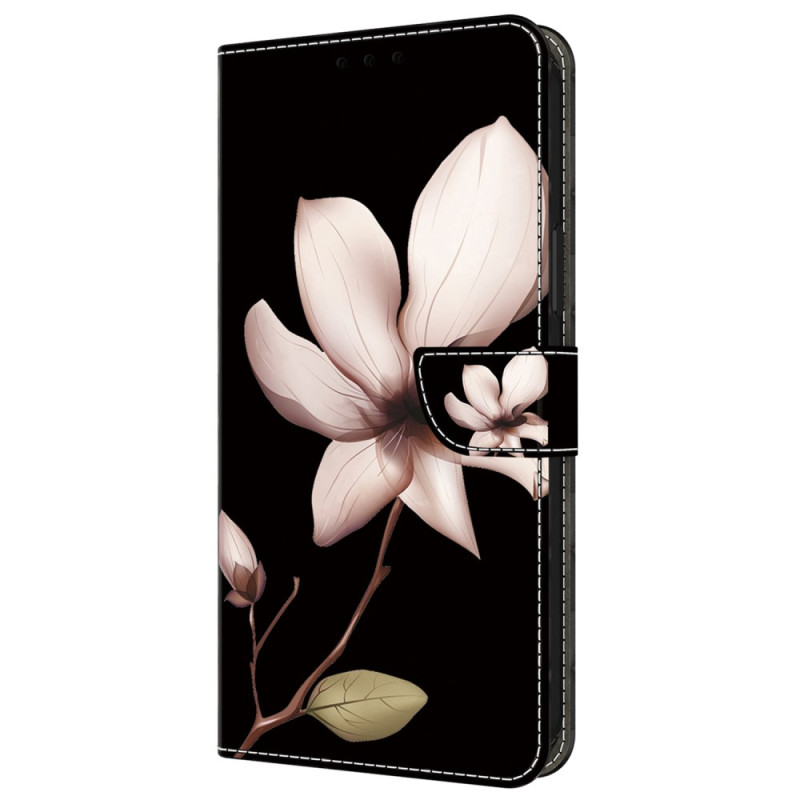 Capa para Samsung Galaxy A55 5G Flores cor-de-rosa sobre fundo preto