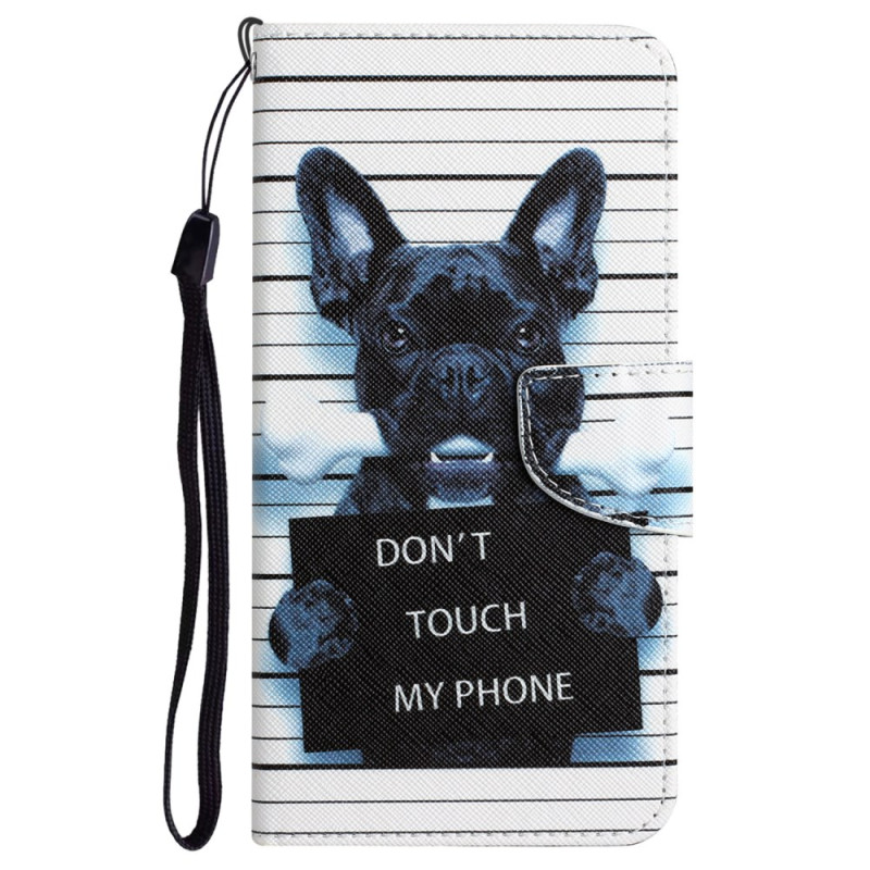 Capa para cão Samsung Galaxy A55 5G Não toques no meu telemóvel com cordão de segurança