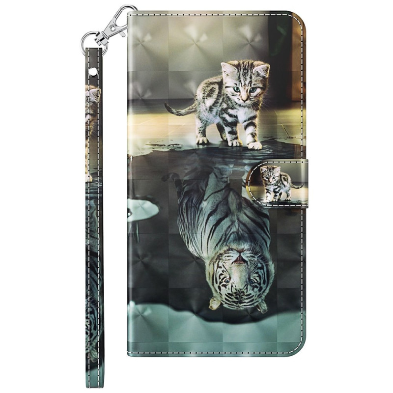Capa Samsung Galaxy A55 5G Gato e tigre com correia