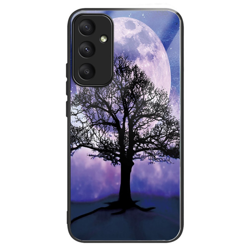 Capa de vidro temperado para Samsung Galaxy A55 5G Árvore e Lua