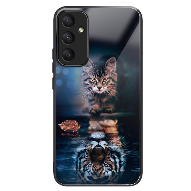 Capa de vidro temperado para Samsung Galaxy A55 5G Gatos e Tigres