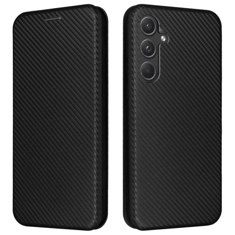 Capa Flip Cover Samsung Galaxy A55 5G Textura Fibra de Carbono